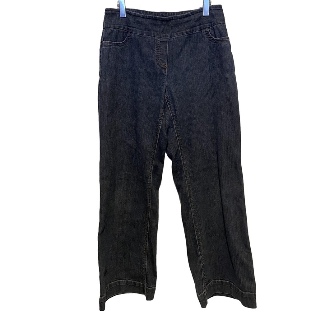 Women’s Contrast Wide Leg Pull On Blue Jeans Size 11